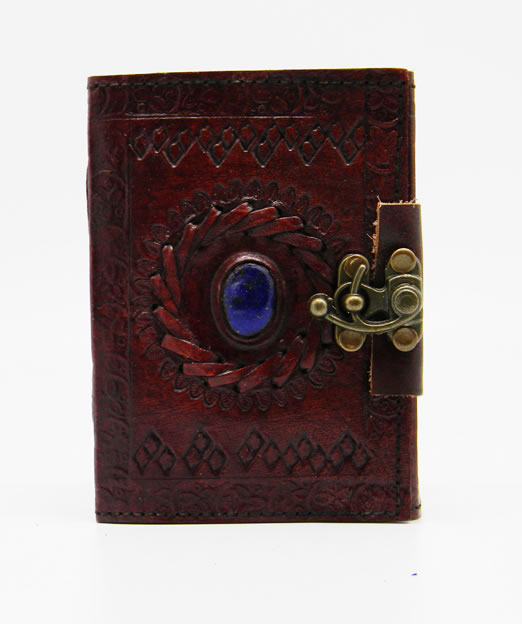 Stone Eye Leather Embossed Journal 3.5 x 5 inches with metal lock